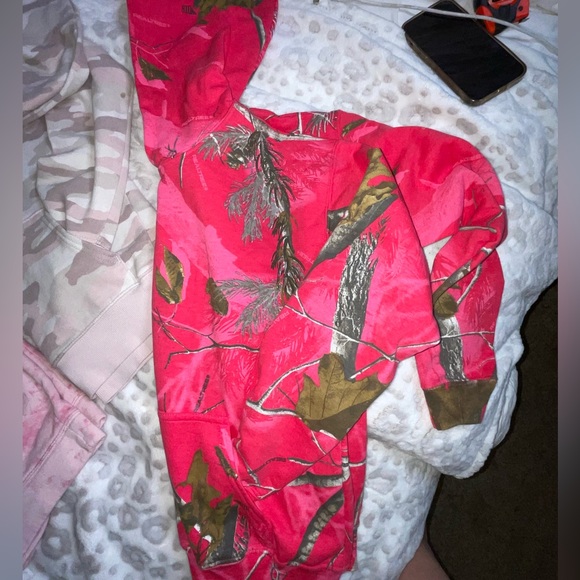 3pc HOODIE bundle *REAL TREE HOT PINK *old navy Pink tie-dye *SO blush camo XS S - Picture 5 of 14